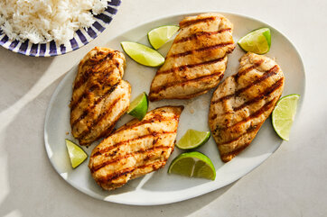 Grilled Chicken with Lime-Ginger Mayo and Carrot "Risotto" Recipe