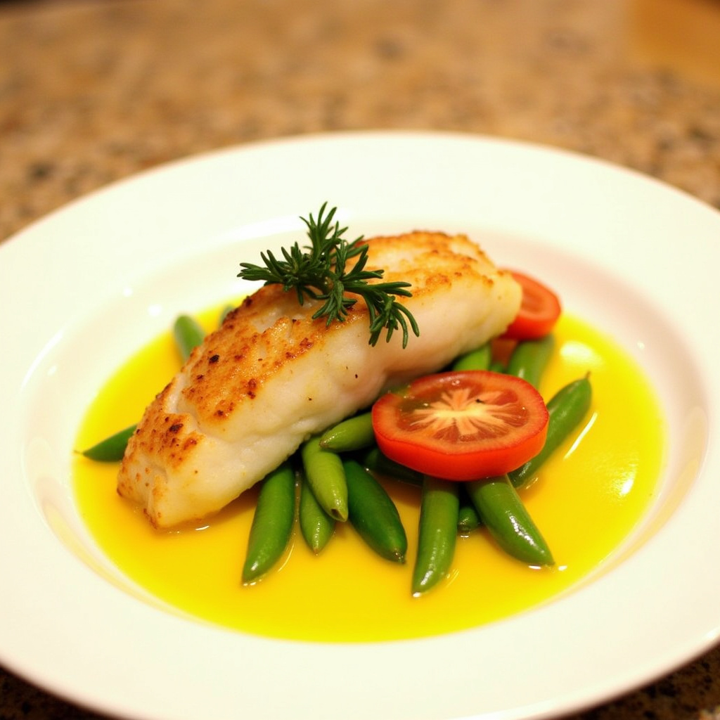 Pan Seared Snapper in Saffron Sauce Recipe