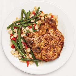Red Pepper Pork Chops With Succotash Recipe Kitchen