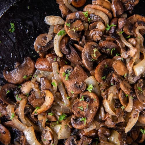 Skillet-Roasted and Creamed Mushrooms and Onions Recipe
