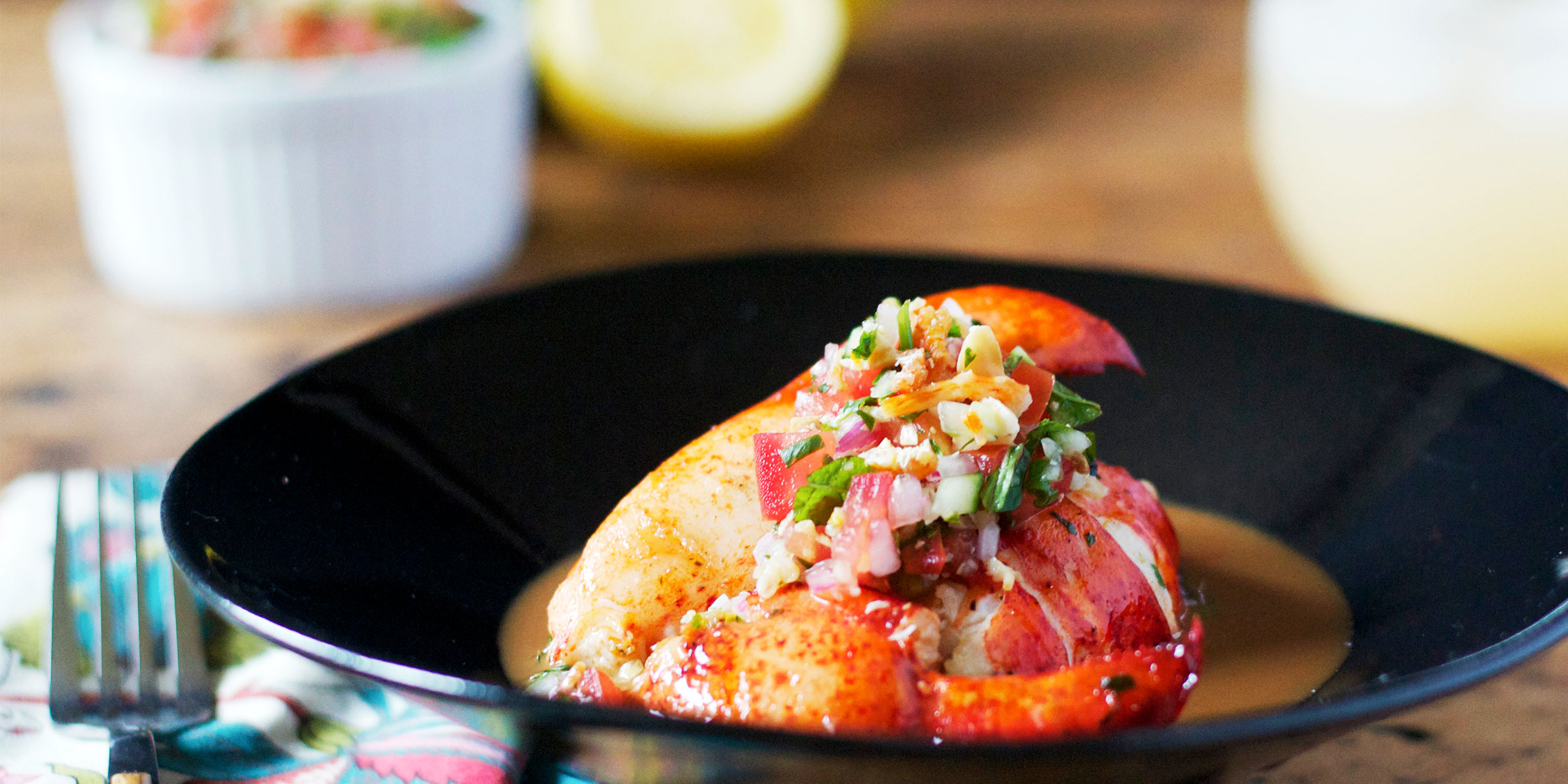 Spiced Bahamian Lobster Tail with Red Chile-Coconut Sauce by Bobby Flay