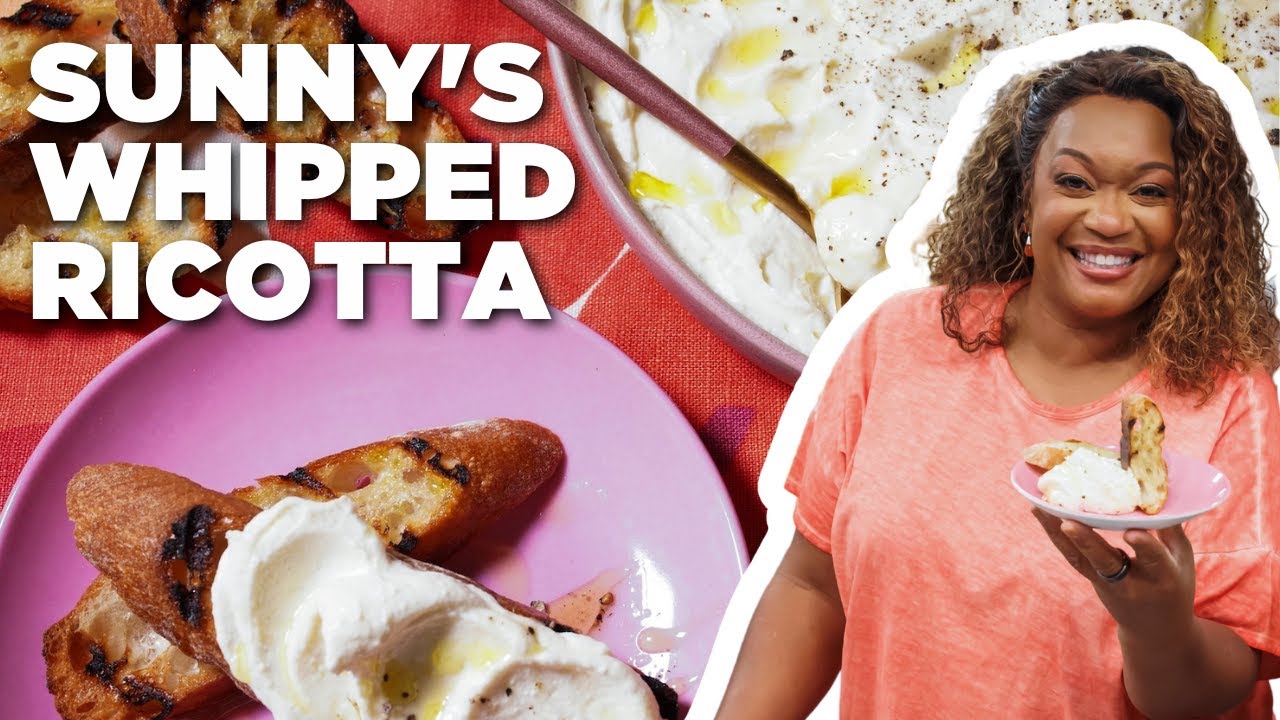 Sunny's Simple and Vibrant Whipped Ricotta with Charred Rosemary Bread Recipe