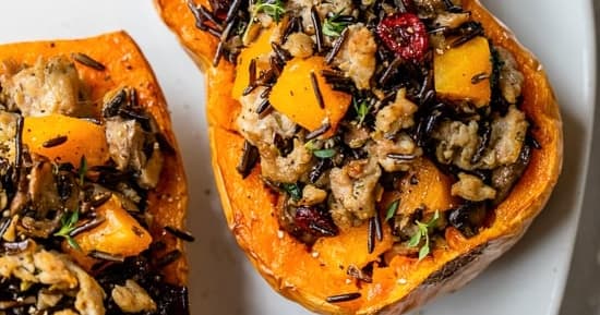 Sunny's Quick Wild Rice and Sausage Stuffed Squash Recipe