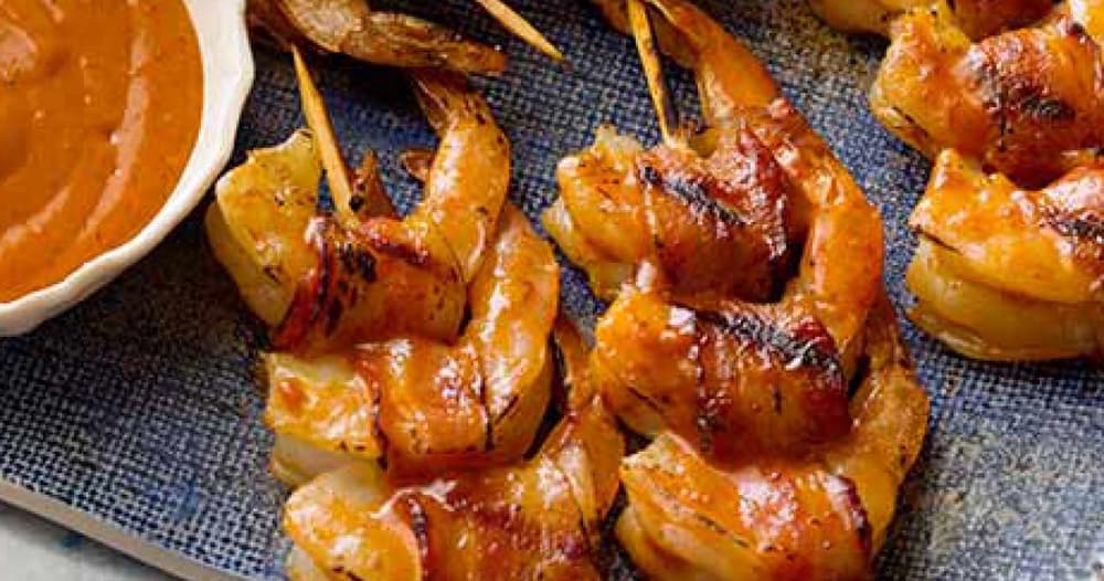 Bacon-Wrapped Prawns with Chipotle BBQ Sauce Recipe