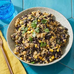 Quinoa with Black Beans and Hominy Recipe