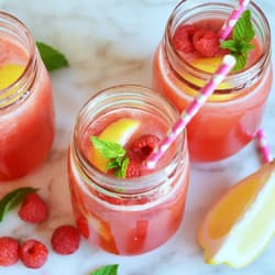 Raspberry Limeade with Lavender and Mint Recipe