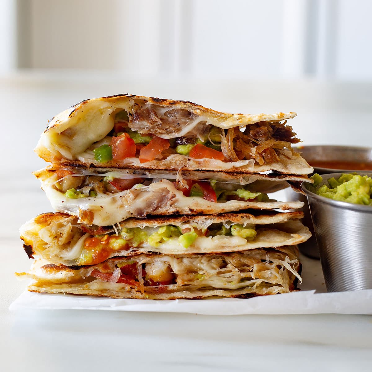 Roasted Garlic and Carnitas Quesadillas Recipe