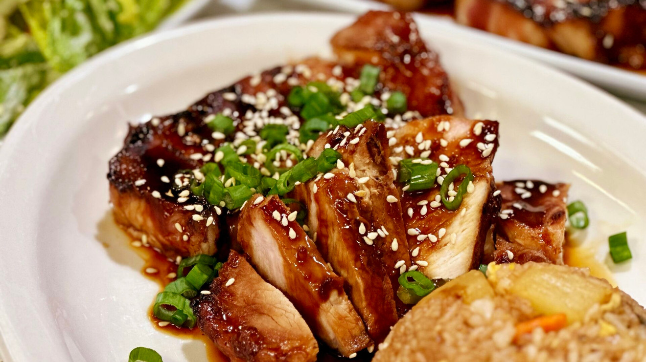 Teriyaki Glazed Pork Chops and BBQ Chicken Recipe