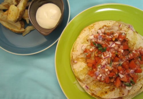 BBQ Chicken Quesadilla with Smoked Tomato Relish and Buttermilk Dressing Recipe