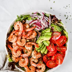 Blistered Tomato and Farro Shrimp Salad Recipe