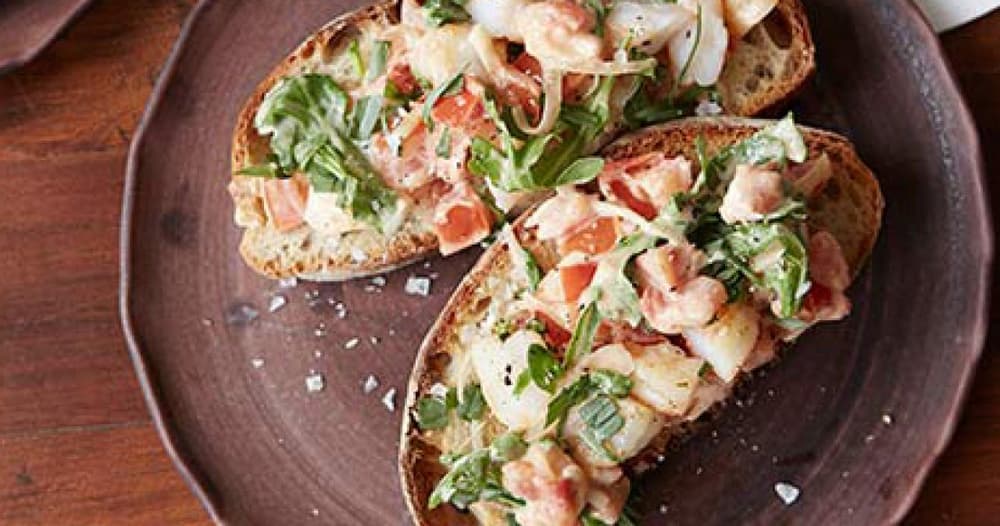Bruschetta with Shrimp, Tarragon, and Arugula Recipe
