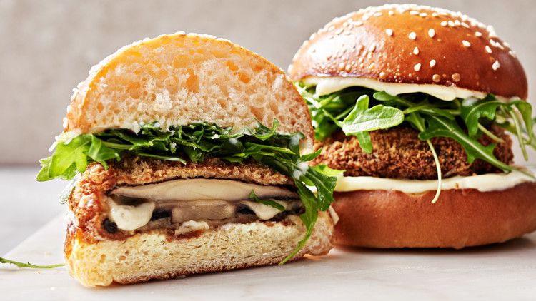 Cheesy, Stuffed Portobello Mushroom Burgers Recipe