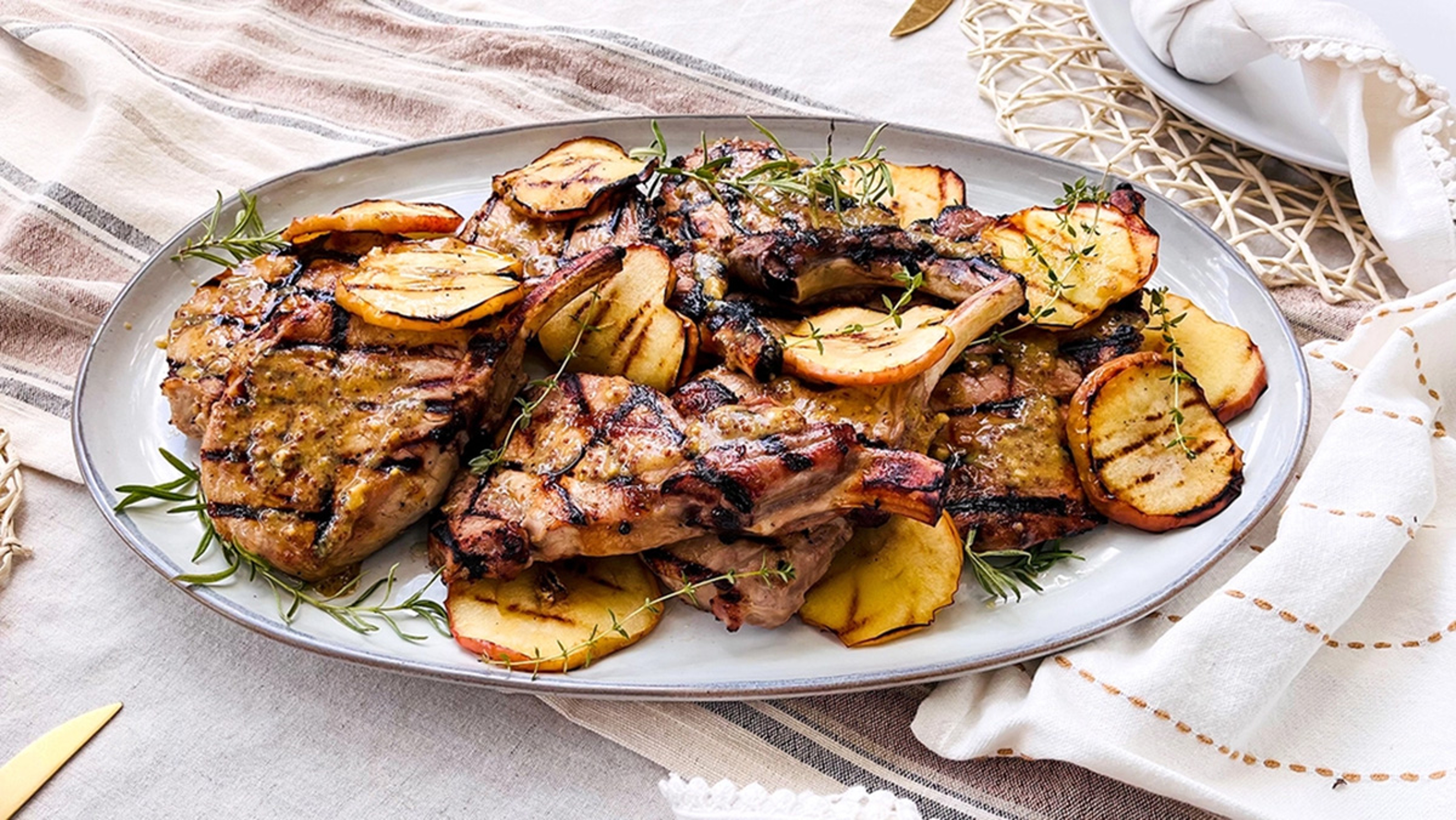 Cider Brined Grilled Stuffed Pork Chops Recipe