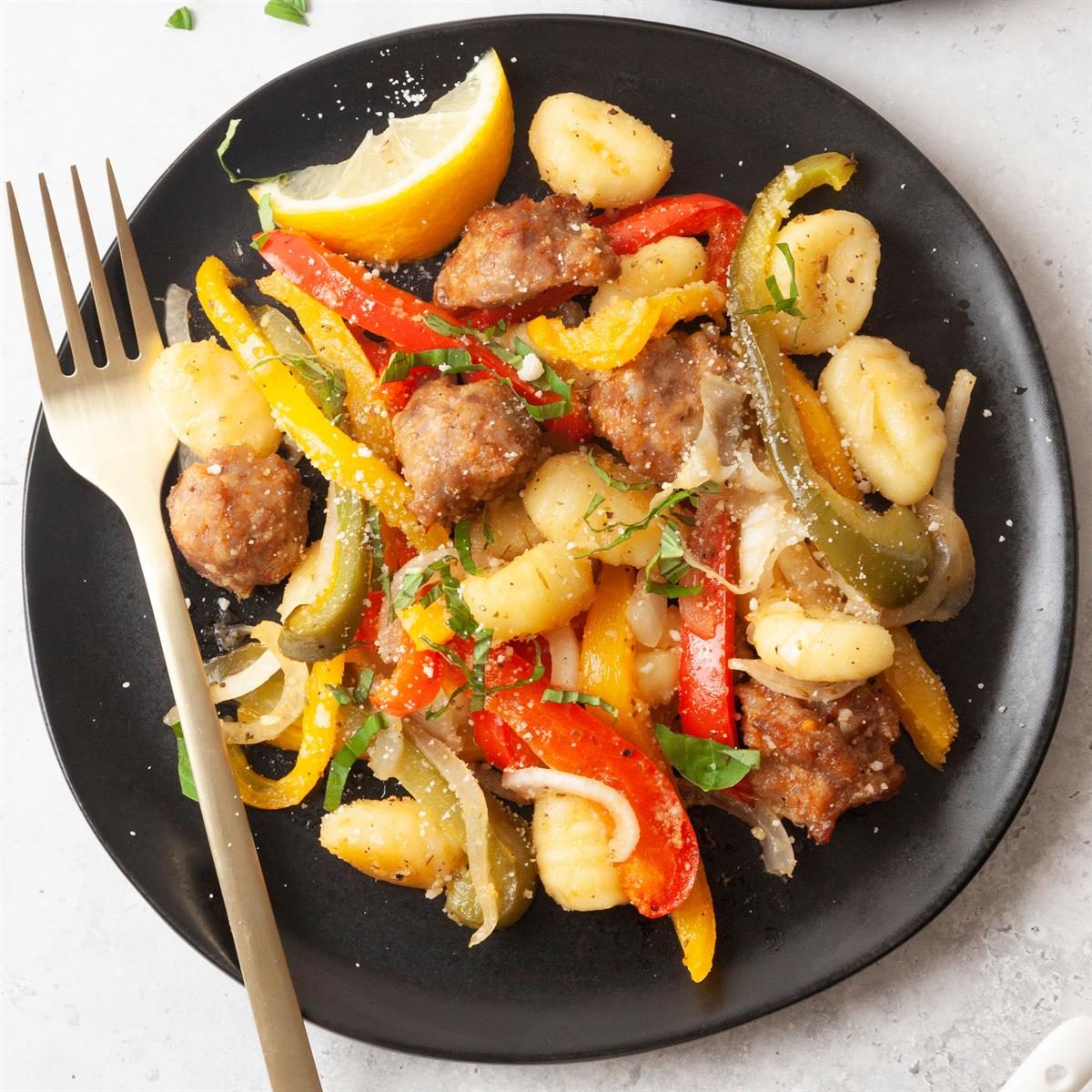 Crispy Sheet Pan Gnocchi with Sausage and Peppers Recipe