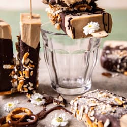 Frozen Banana Yogurt with Peanut Butter and Chocolate-Hazelnut Swirl