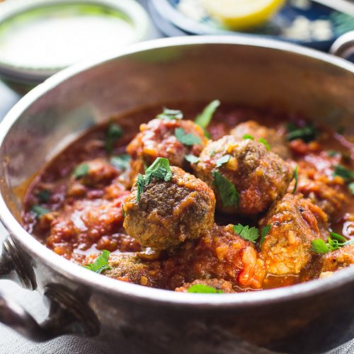 Moroccan Spiced Lamb Meatballs in Cumin Coriander Spiced Tomato Sauce Recipe