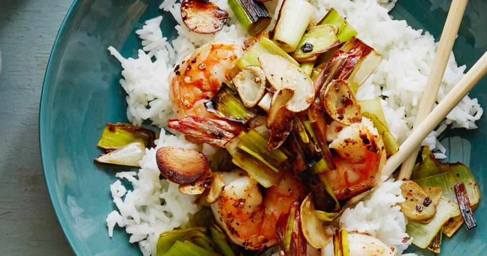 Quick, Spicy Leek and Shrimp Stir-Fry Recipe