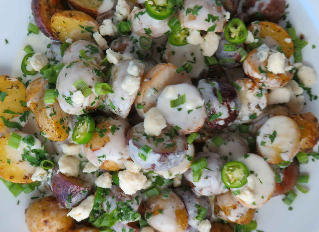 Roasted Potatoes with Warm Blue Cheese Sauce Recipe