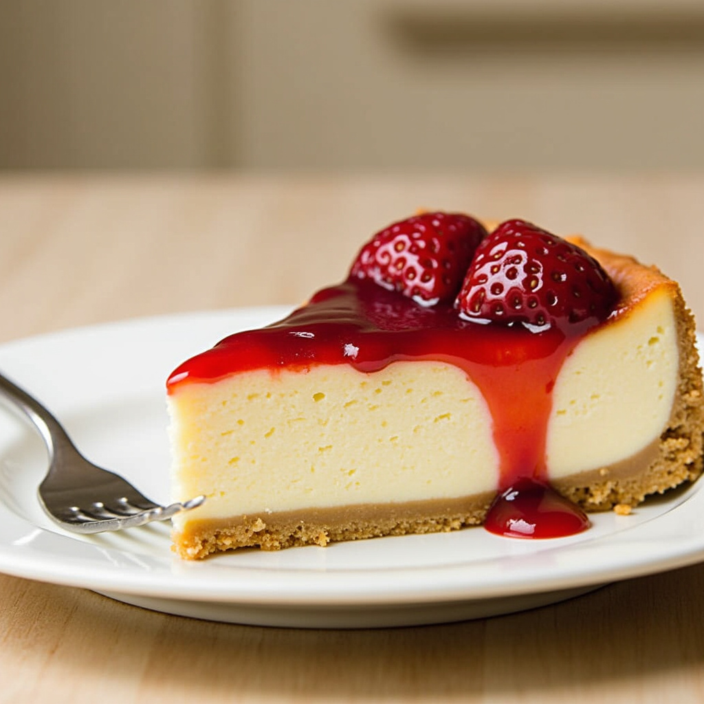 Simply Delicious New York-Style Cheesecake with Strawberry Sauce Recipe
