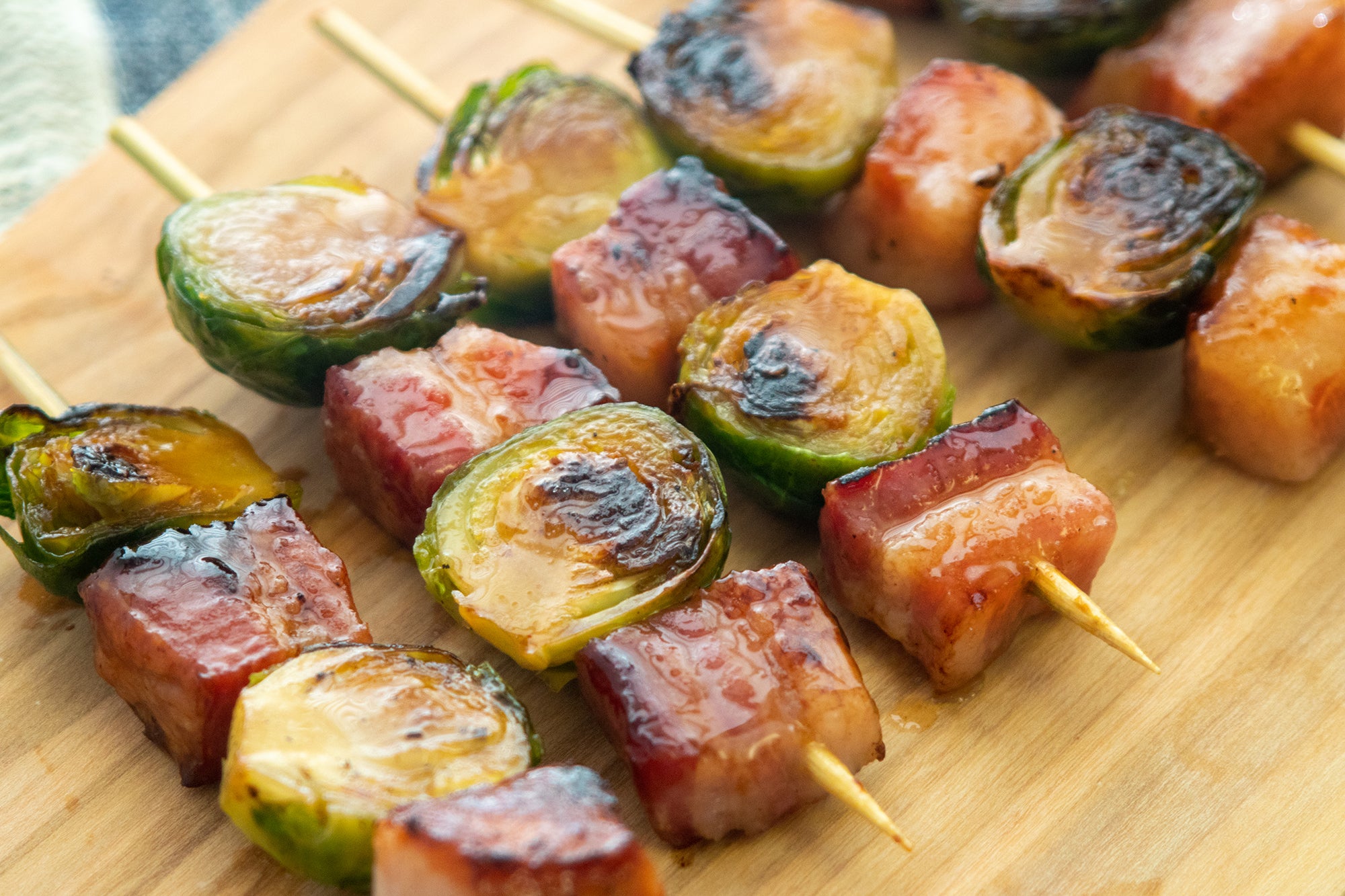 Bacon Bourbon Brussels Sprout Skewers Recipe