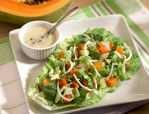 Big Island Greens with Papaya Dressing Recipe