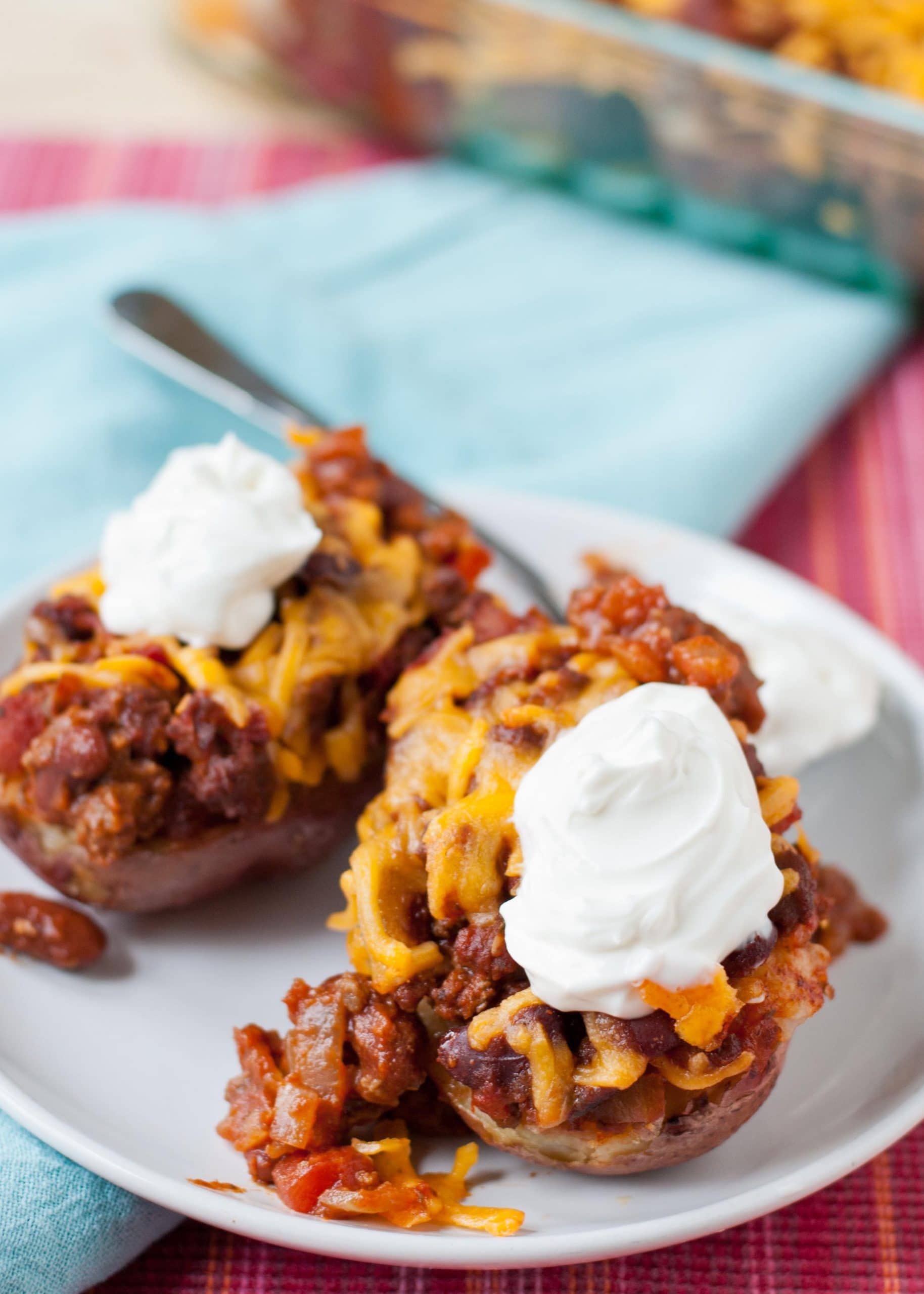 Double-Yummy Chili Stuffed Baked Potatoes Recipe Kitchen