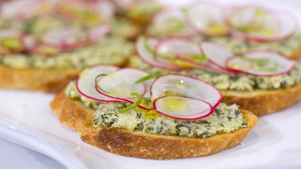 Pureed Artichoke Crostini with Lime Salt Recipe
