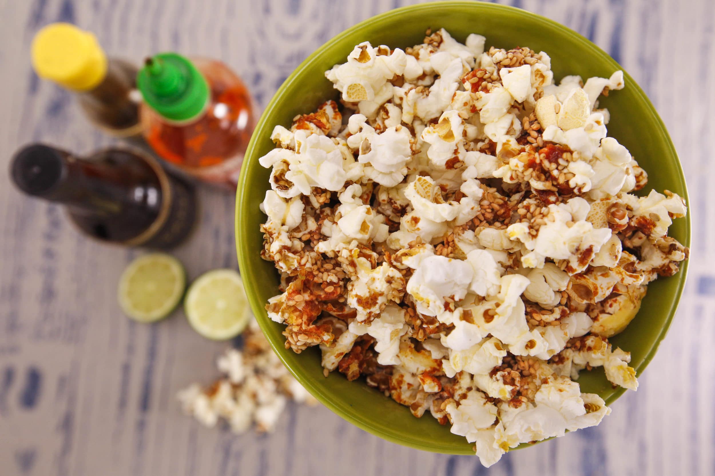 Spicy Sesame Peanuts with Popcorn Recipe
