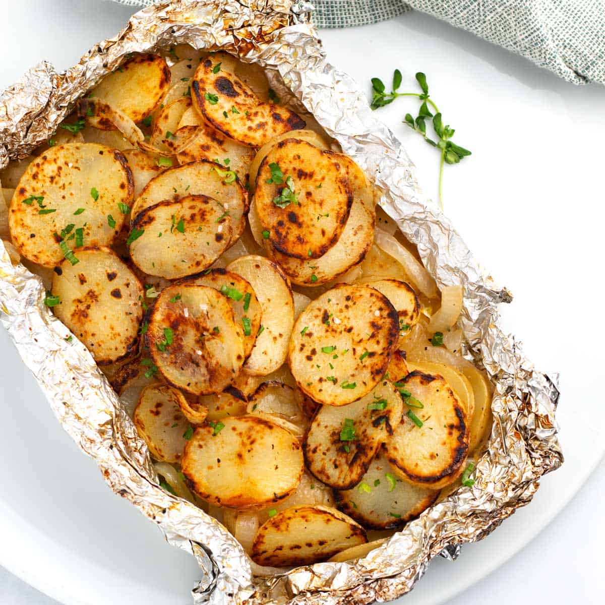Grilled Potatoes and Onions in Foil – Simple Packets