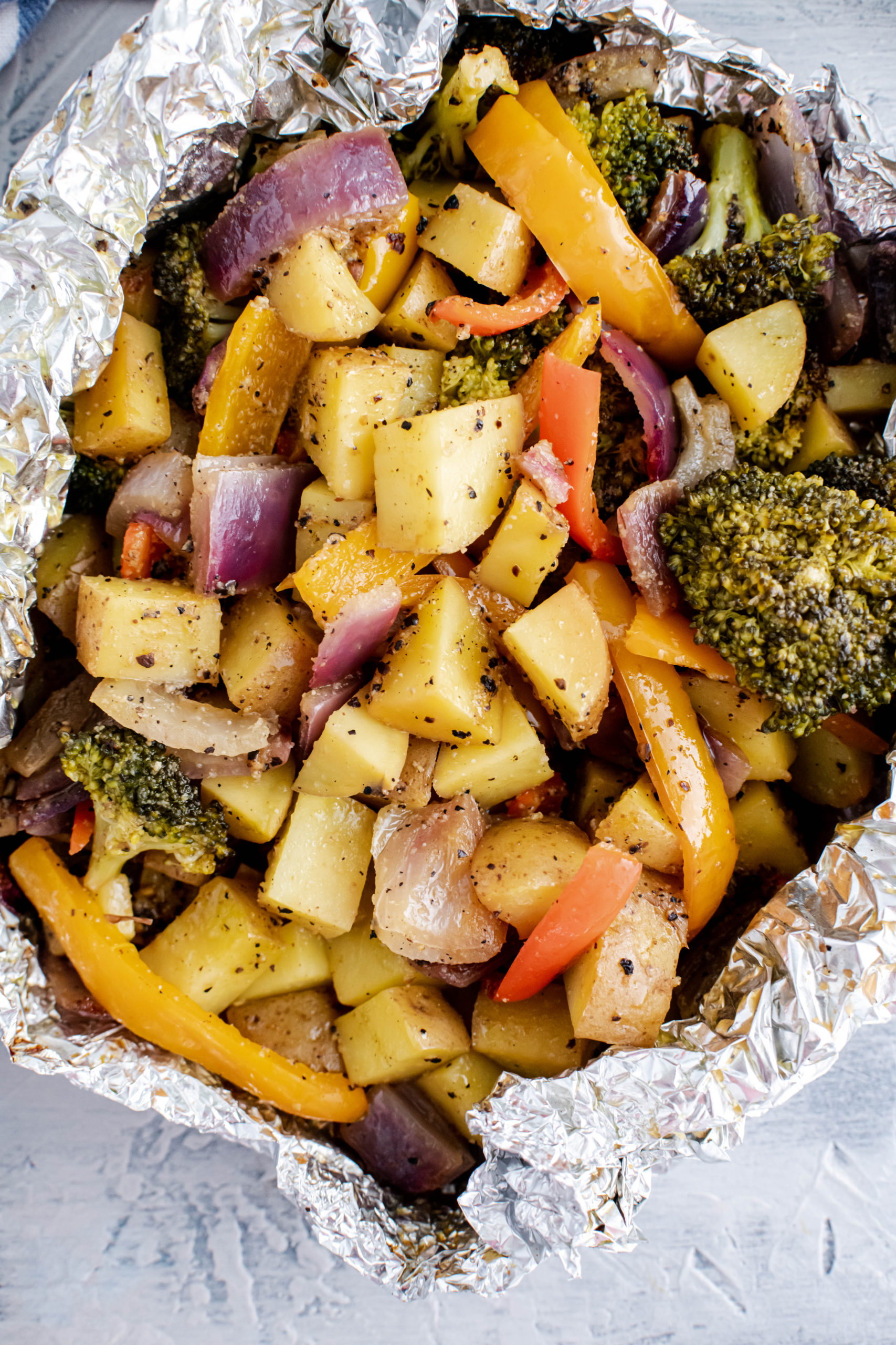 Delicious Grilled Vegetables in Foil Italian Dressing