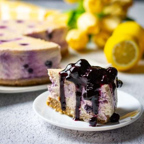 Sugar-Free Lemon Blueberry Cheesecake Bars Low Carb