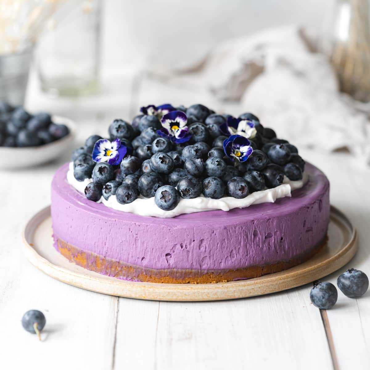 Vegan Blueberry Cheesecake – No‑Bake, Creamy & Easy