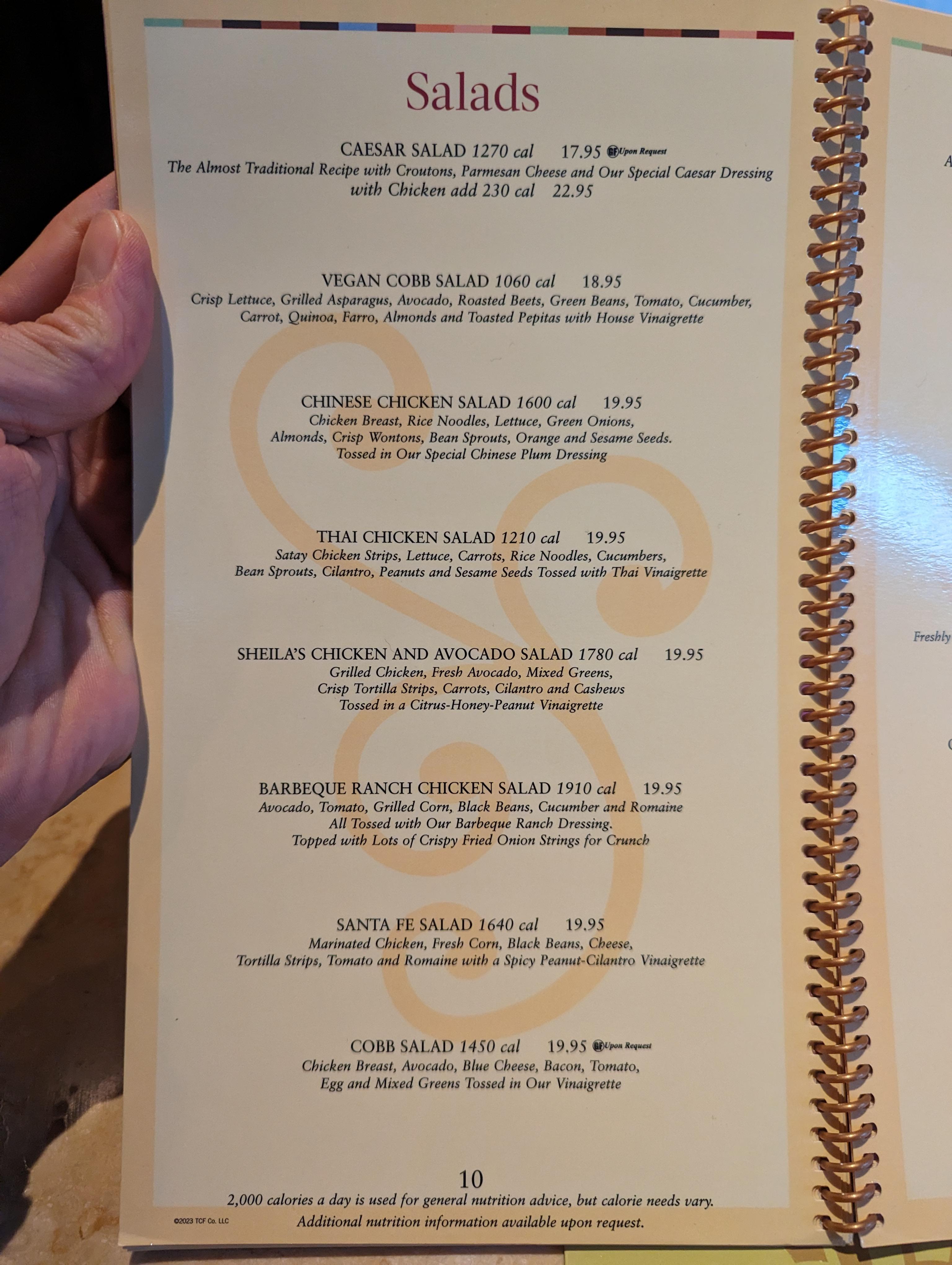 Cheesecake Factory Salads Menu with Prices – Full Guide