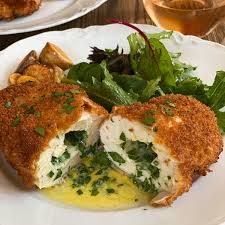 Chicken Kiev with Peas and Carrots Recipe