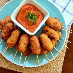 Masala Corn Dogs with Mango Dipping Sauce Recipe