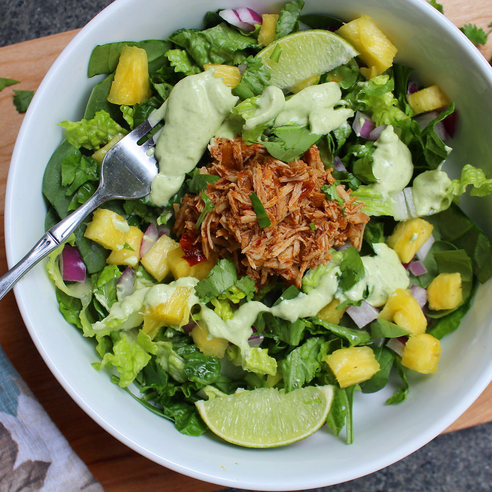 Al Pastor Taco Salad with Spicy Salsa Verde Ranch