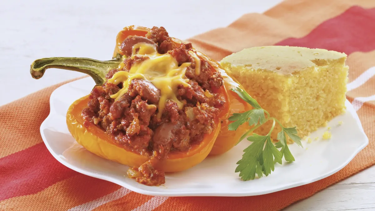 Beef and Bean Stuffed Peppers Recipe
