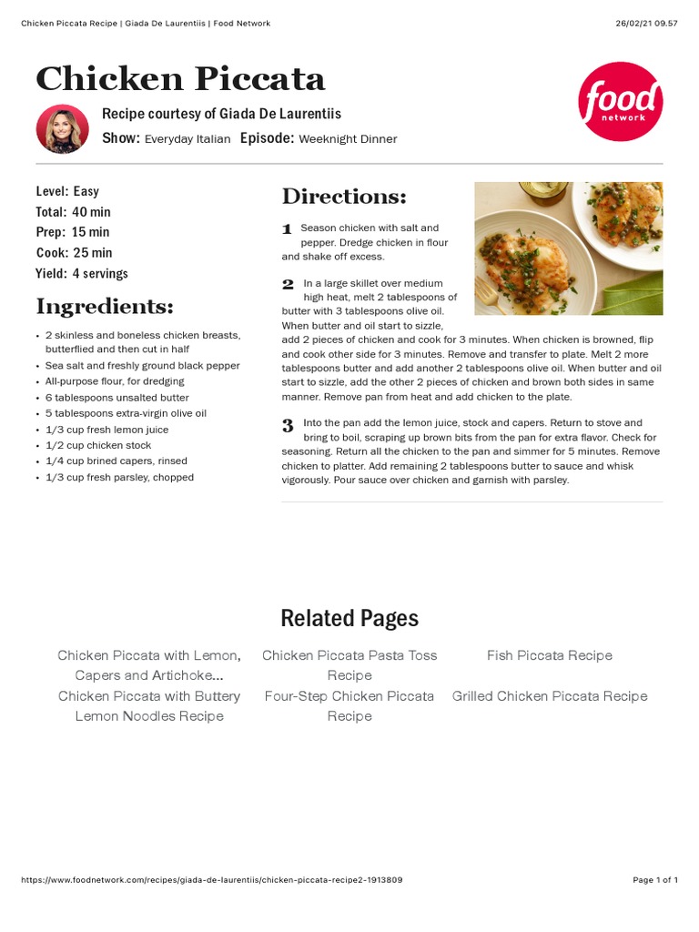 Chicken Piccata Recipe