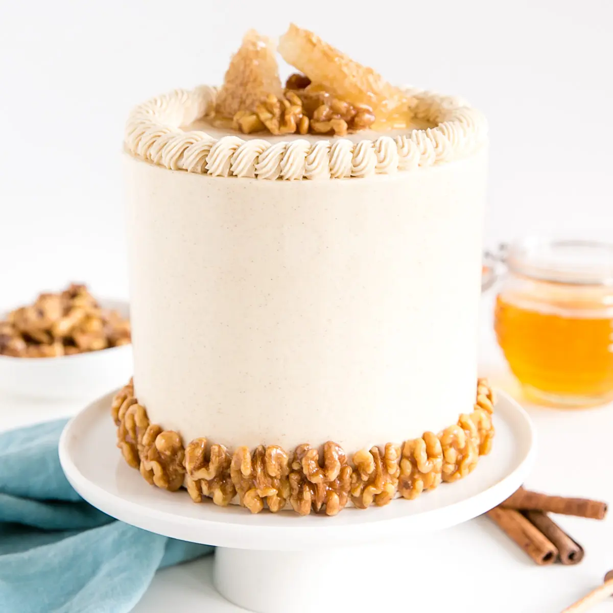 Honey Glazed Walnut Cake Recipe
