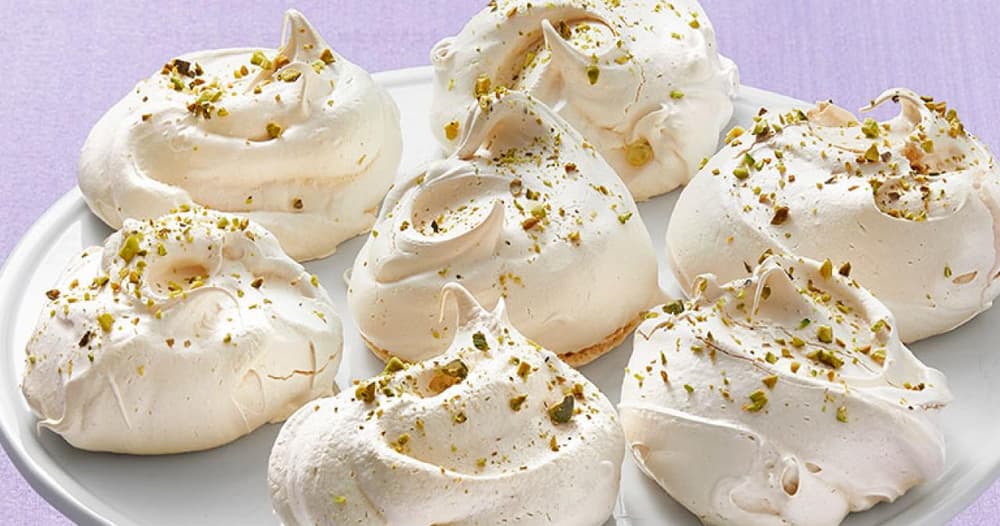 Salted Pistachio Meringues Recipe