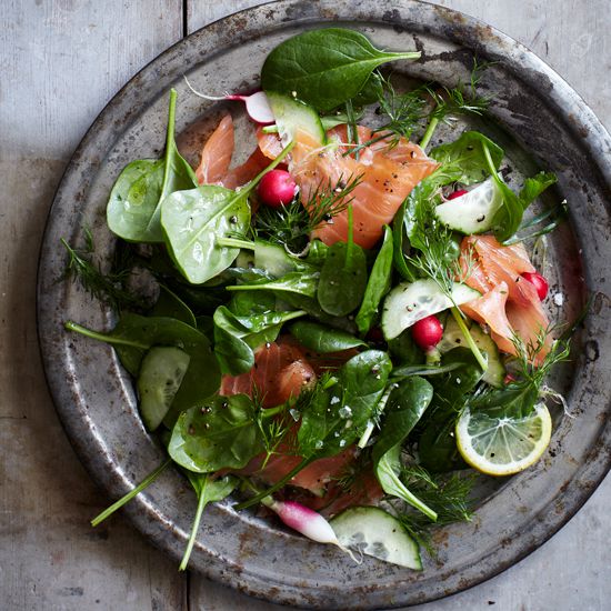 Spinach Salad with Smoked Salmon Recipe