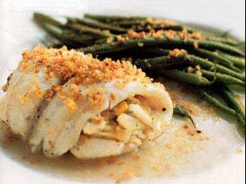 Stuffed Sole Fillets with Crab and Grapes Recipe
