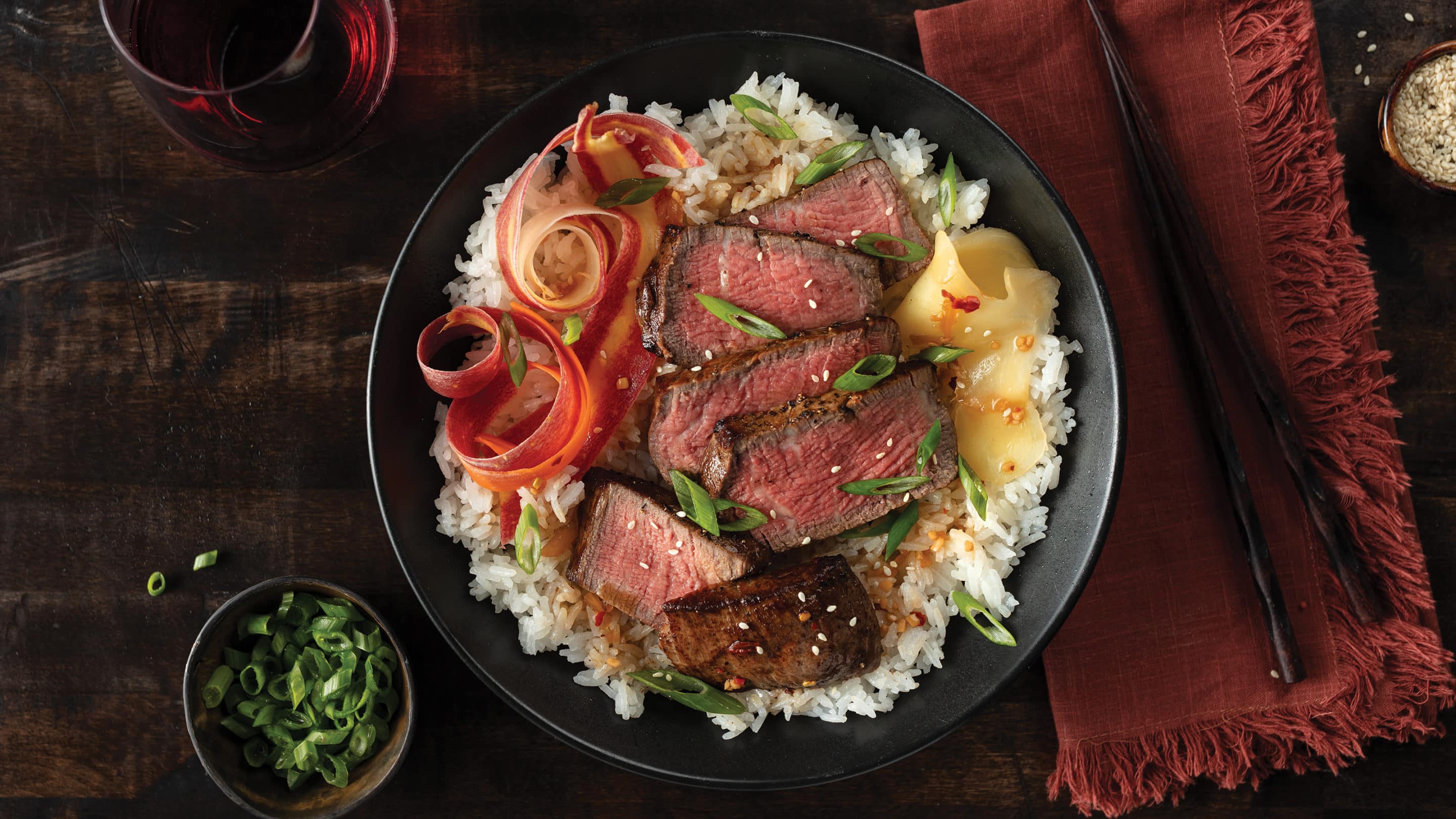 Teriyaki Beef Skewers with Sticky Rice Recipe
