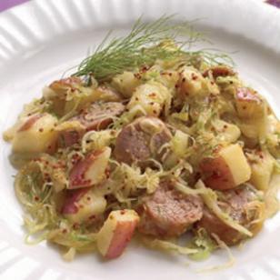Turkey Sausage with Fennel Sauerkraut Recipe