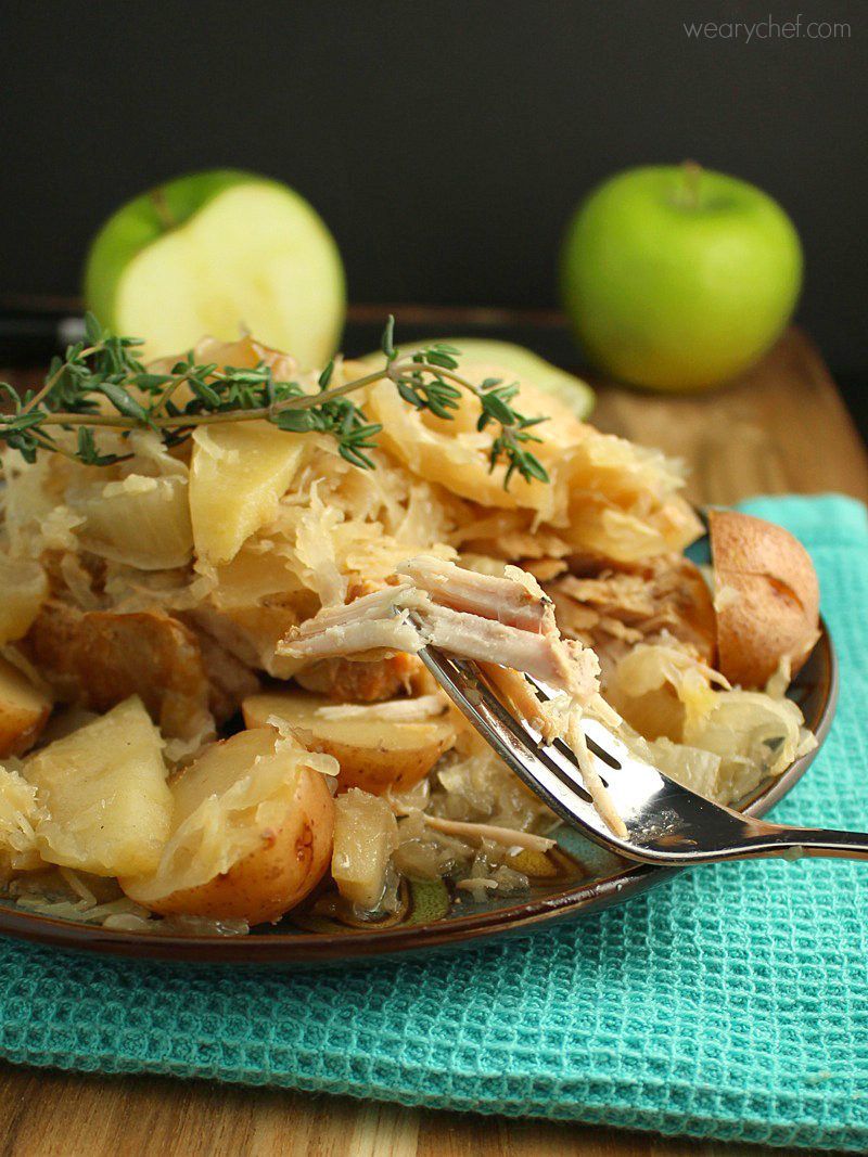 Amish Pork Sampler with Sauerkraut and Apples Recipe
