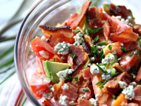 Crispy Bacon, Avocado and Blue Cheese Tomato Salad Recipe