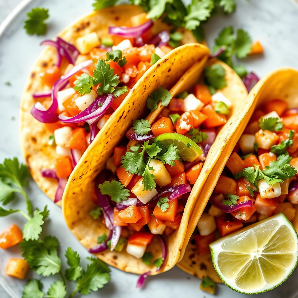 Baja Beach Tacos with Tequila-Lime Salsa Recipe