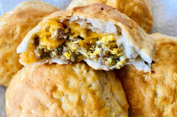 Breakfast Sausage-Stuffed Biscuits with Eggs Recipe
