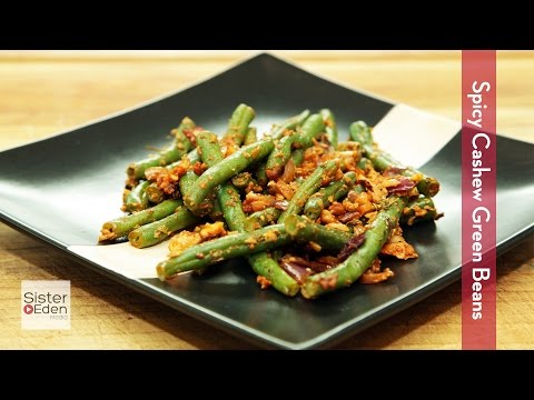 Charred Green Beans with Spicy Cashew Sauce Recipe