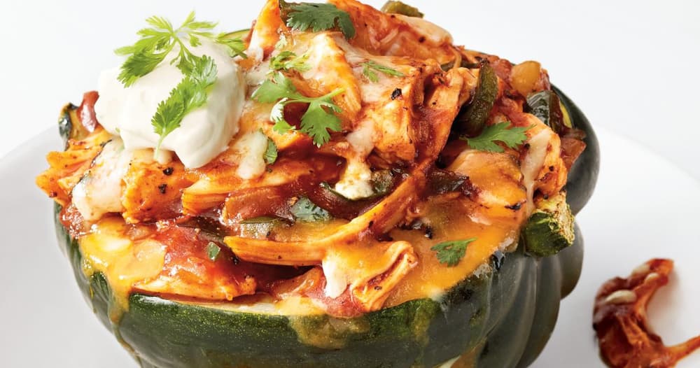 Chicken Enchilada-Stuffed Squash Recipe